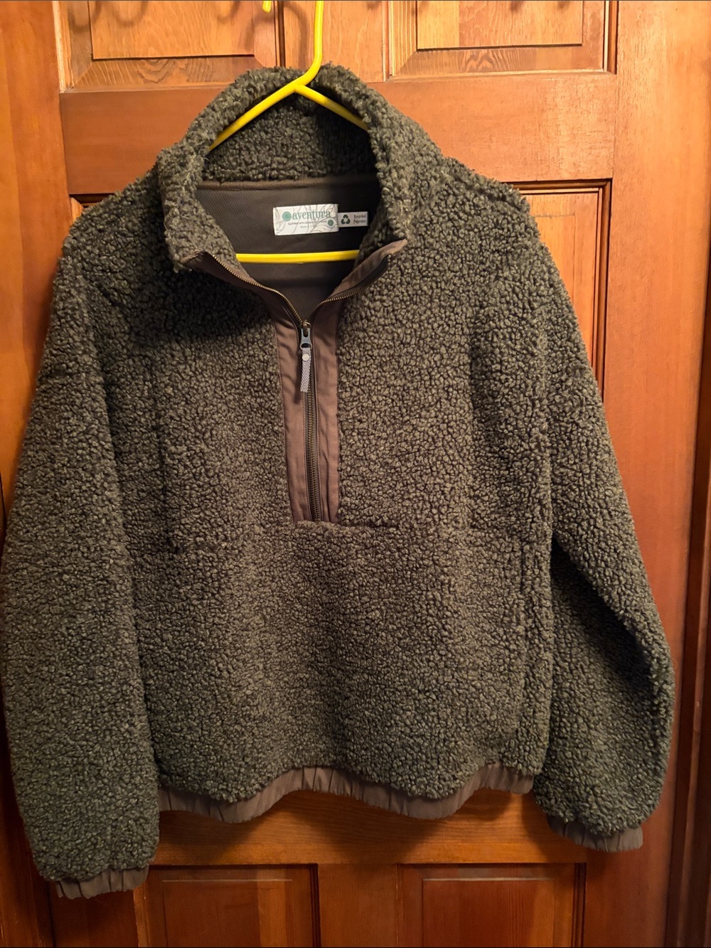 Aventura Olive Sherpa Quarter-Zip Pullover